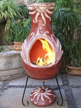 Four Elements Clay Chiminea Fire Large