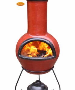 Colima Mexican Chiminea - Cranberry & Black (Large)