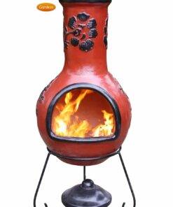 Rosas Mexican Chiminea - Glaze Effect Red & Black