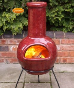 Colima Mexican Chiminea, real glaze red (large)
