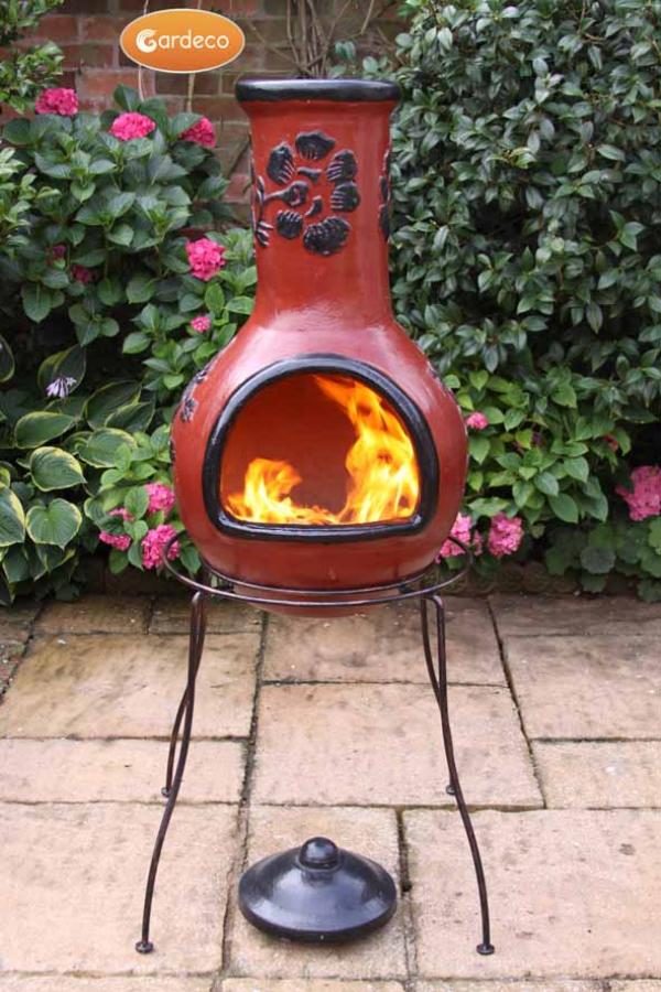 Double edged stand with XL chiminea