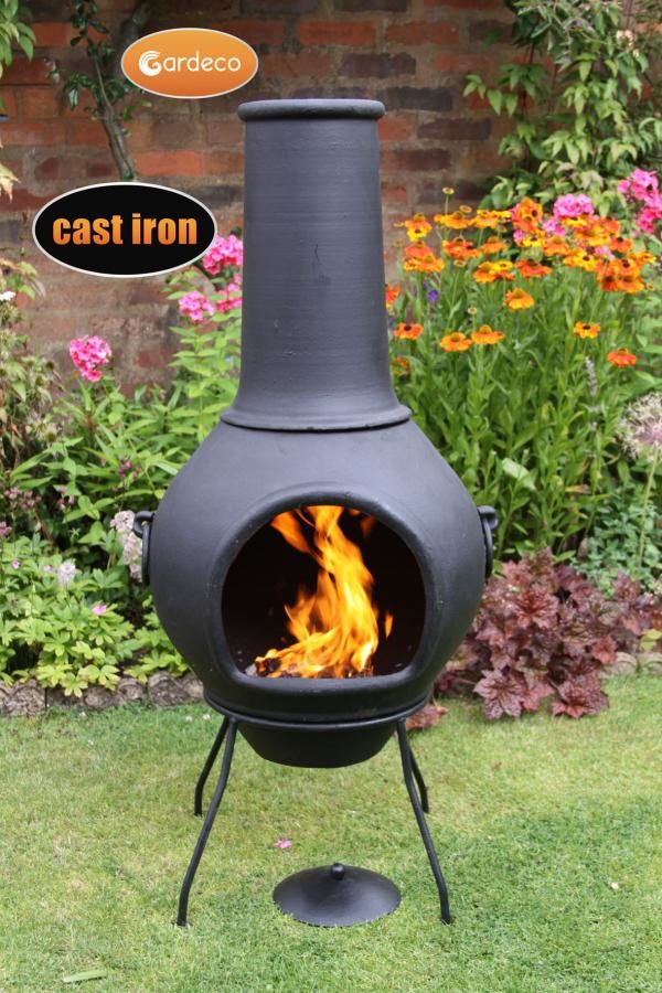 Helios Cast Iron Chimenea (Extra Large) in Black