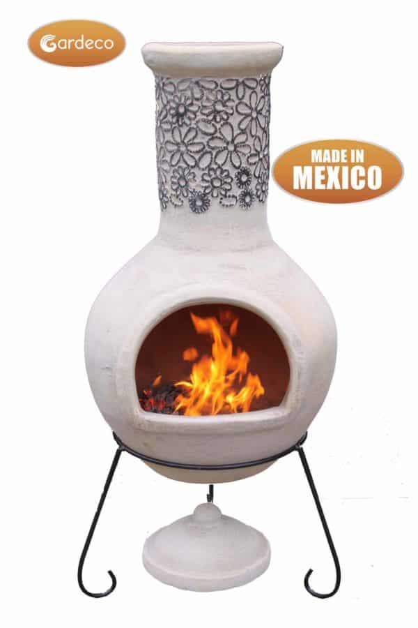 Flores Mexican Chiminea in Beige and Dark Drown (Extra-Large )