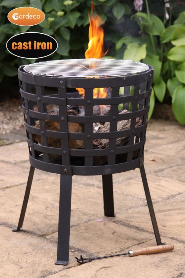 Aragon Fire Basket with fire