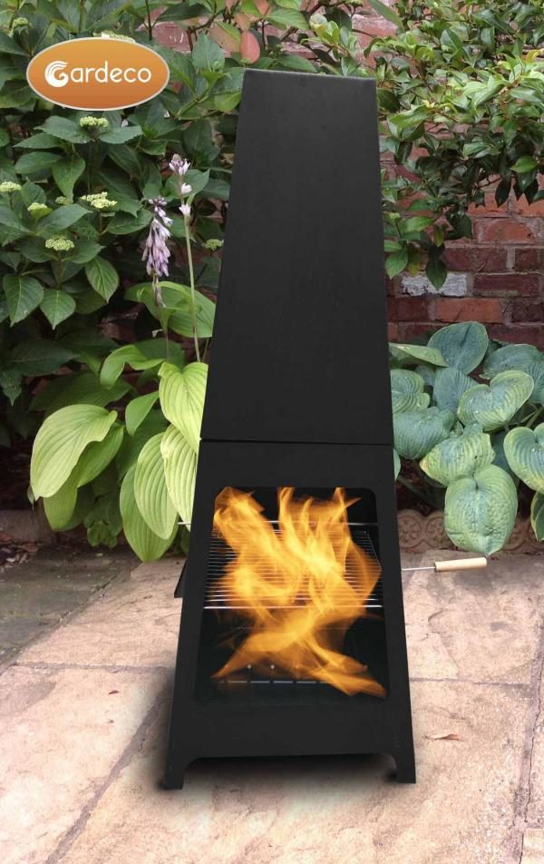 Sven Steel Chiminea Fireplace Large In Black Chimineashop Co Uk