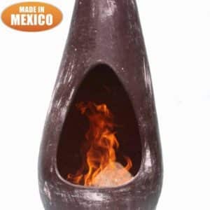 Gota Mexican Art Chiminea in Oxidised Brown (Large) - Front View