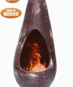 Gota Mexican Art Chiminea in Oxidised Brown (Large) - Front View