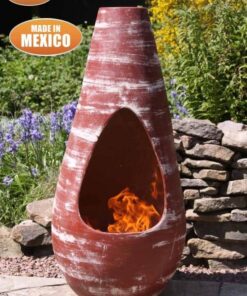 Gota Mexican Art Chiminea in Red (Medium) - Lifestyle